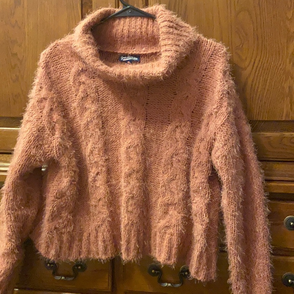 Fuzzy turtle neck sweater